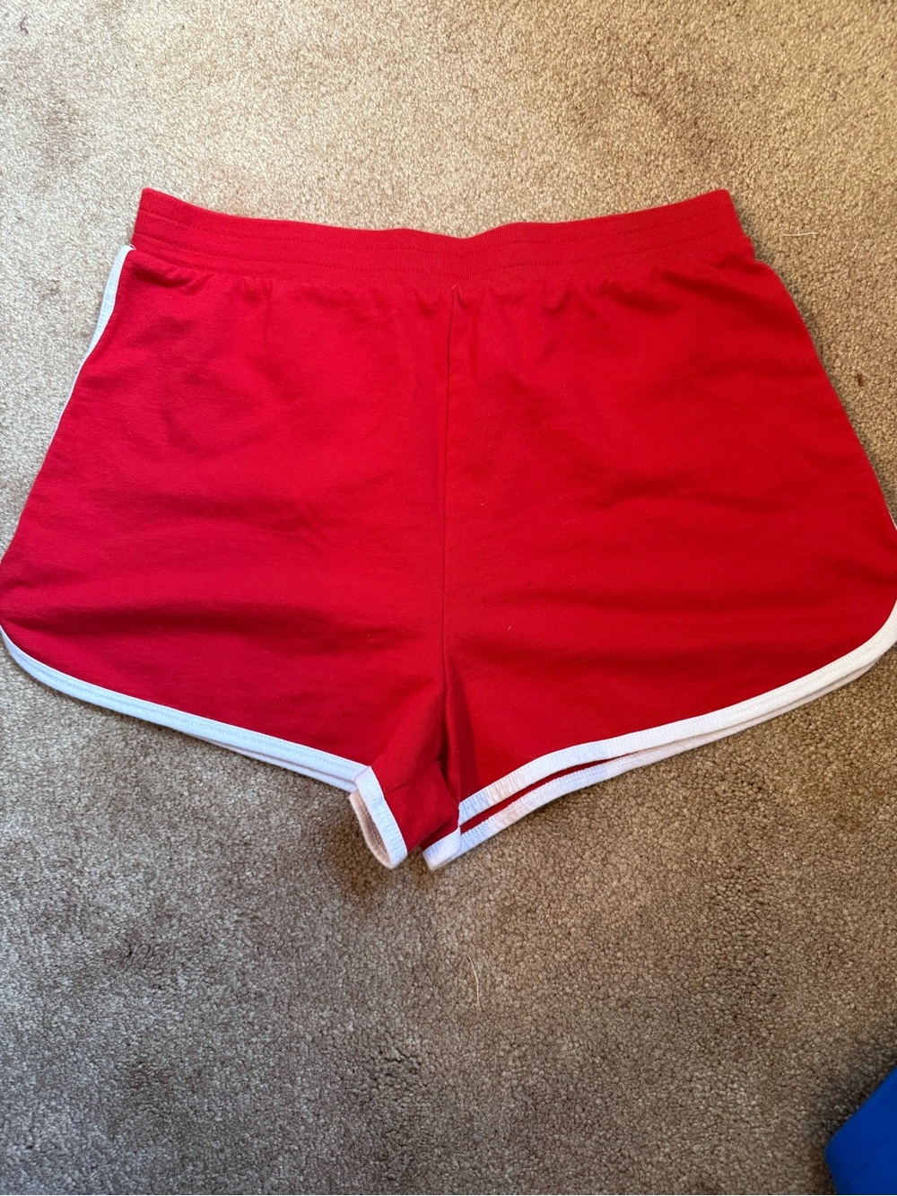 No Boundaries Red Athletic Shorts with White Trim